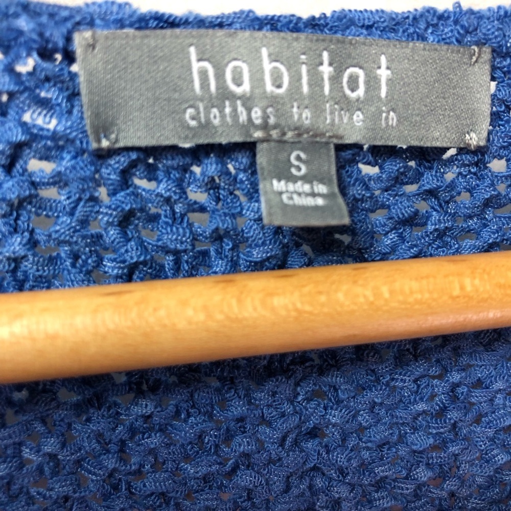 Habitat Loose Knit Lagenlook Sweater Oversized Small Blue Casual Boxy Beachy - Picture 5 of 7